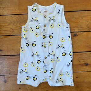 Catimini Baby Tank Shortie Onesie - Bicycle Print - size 9 months (71cm)